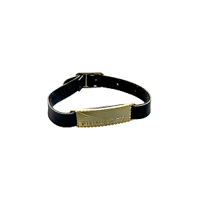 Pulseira Dizimista Fiel Courino Preta com Dourado - 10 unidades