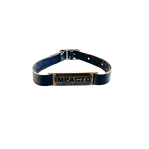 Pulseira Impacto Courino Preta com Bronze - 10 unidades