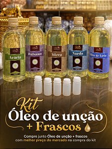 Kit Óleo de Unção Profético + Frascos (500ml ou 1L)