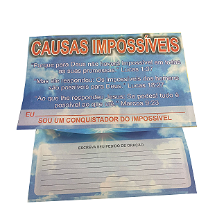 Envelope Causas Impossíveis colado 100 unidades