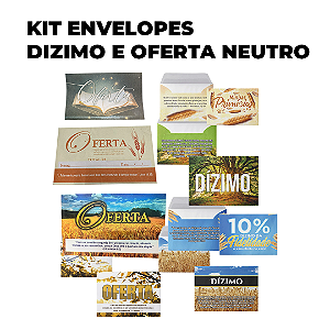 Kit 100 Envelopes para Dízimo e Oferta Neutros - Tamanho Médio