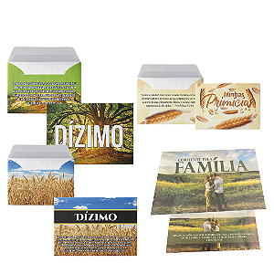 Kit 50 Envelopes para Dízimo e Voto de Família - Tamanho Médio