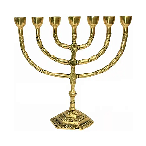 Candelabro Sete Pontas  Menorah Grande 27cm bronze