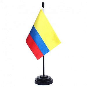 Bandeira De Mesa Colombia 14x21 cm com pedestal
