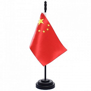 Bandeira De Mesa China 14x21 cm com pedestal