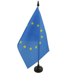 Bandeira De Mesa União Europeia 14x21 cm com pedestal