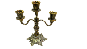 Castiçal Candelabro decorativo metal envelhecido