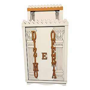 Gazofilácio Dízimos E Ofertas Igreja Branco Em Mdf Pequeno