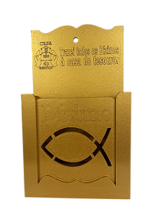 Porta Envelope Para Dízimo E Ofertas Mdf Dourado