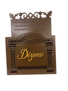 Porta Envelope Para Dízimo Marron mdf igrejas