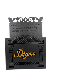 Porta Envelope Para Dízimo Preto mdf igrejas