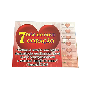Cartela 7 dias do novo coração 20x14 cm - 50 unidades