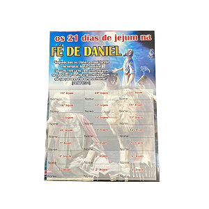 Cartela 21 dias na fé de Daniel - 20x14 cm - 50 unidades