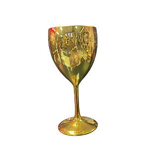 Taça Dourada Metalizada 300ml Em Acrílico