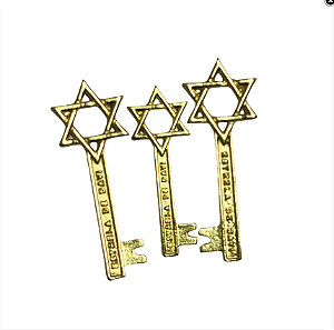 chave estrela de Davi metal dourada 25 unidades