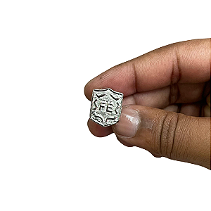 Broche Bóton Boton Escudo da Fé Prateado 10 unidades