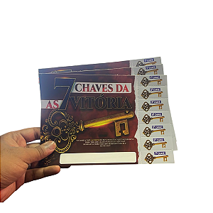 Cartela 7 chaves da Vitória Picotada 20x15 cm - 50 unidades