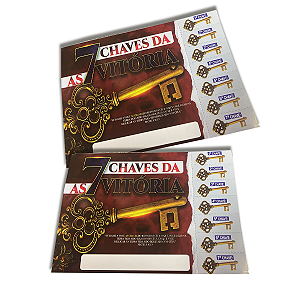 Cartela 7 chaves da Vitória Picotada 20x15 cm - 250 unidades