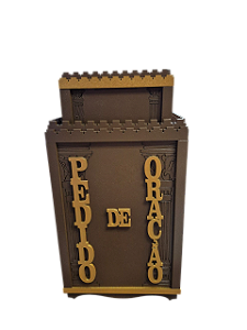 Gazofilácio Dízimos E Ofertas Igreja Marron Em Mdf Pequeno