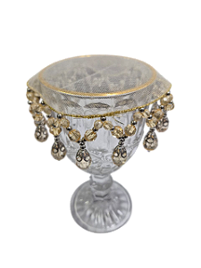 Cobre Taça Bordado Perola Pedrarias