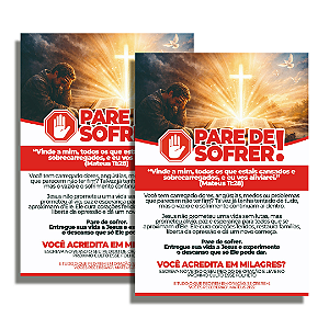 Folheto Pare de Sofrer Evangelístico 500 unidades