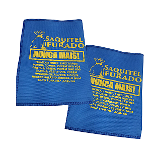 Saquitel furado Nunca Mais TNT Azul 50 UNIDADES