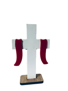 Cruz Decorativa em MDF com manto e base