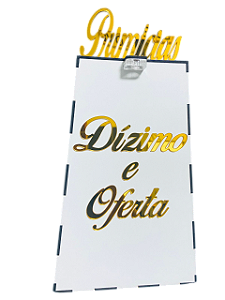 Gazofilácio Dízimos E Ofertas Igreja Branco Primícias 32 cm