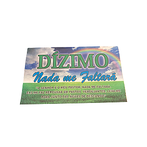Envelope de Dízimo Nada Me Faltará Salmo 23 Colado