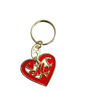 Chaveiro Mãe Coração Vermelho “Mãe” resina