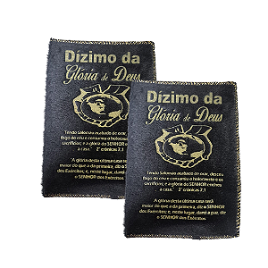 Saquitel de Veludo Preto Dízimo da Glória de Deus IMPD 20x15
