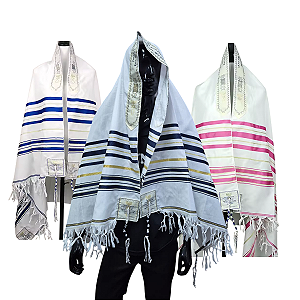 Talit Estola Judaico grande 180x110 cm importado + Bolsa de Transporte