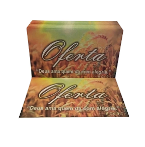 Envelope Colado Para Dízimos Oferta Trigo Pacote