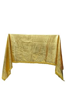 Toalha de Mesa Tecido Metalizada Dourada Brilhante Espelhado