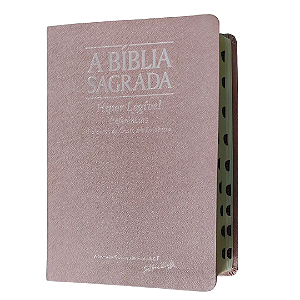 Bíblia Sagrada Acf Híper Legível Luxo Com Índice Rose Gold
