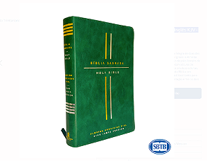 Bíblia Bilíngue em Português ACF & Inglês KJV - Luxo Verde- cód. 7131