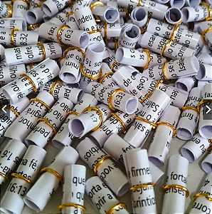 Lembrancinha 200 Versículos Bíblicos Enrolados - Promessas Bíblicas
