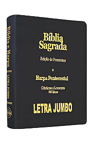 Bíblia Sagrada Letra Jumbo Zíper Preta Luxo