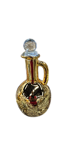Jarro Botija De Vidro dourado Flores 250 ml com tampa