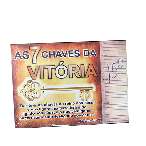 DUPLICADO - Cartela 7 chaves da Vitória Picotada 20x15 cm