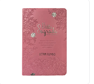 Bíblia Sagrada Letra Jumbo | ARC | Harpa Avivada e Corinhos | Capa PU Luxo Jardim Rosa