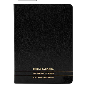 Bíblia Slim | Letra Normal | ARC | C/ Harpa e Corinhos | Capa Premium Luxo Minimalista Preta