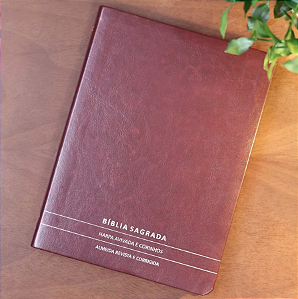 Bíblia Slim | Letra Normal | ARC | C/ Harpa e Corinhos | Capa Premium Luxo Minimalista Bordô