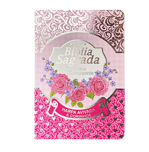 Bíblia Hipergigante ARC Full Color Laminada Pink