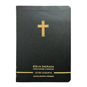 Bíblia Sagrada | Letra Gigante | ARC | Harpa Avivada e Corinhos | Capa Premium Luxo Cruz Preta