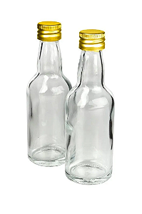Kit 10 Garrafinhas Vidro 50ml Tampa Dourada