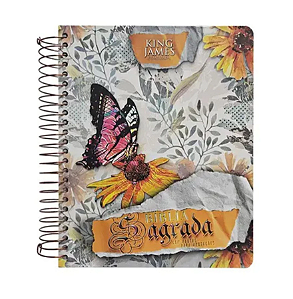 Bíblia para Anotações King James com Espiral – Floral Abstrato