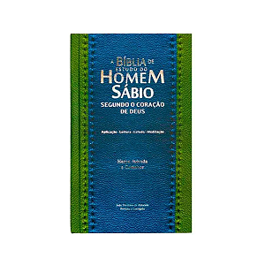 A Bíblia de Estudo do Homem Sábio, Capa Dura Verde Azul ARC