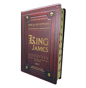Bíblia De Estudo King James | KJA 1611 | PPM | Full Color | Capa Dura | Couro Bordô