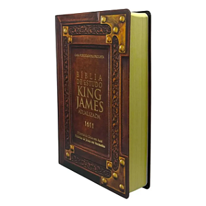 Bíblia De Estudo King James | KJA 1611 | PPM | Full Color | Capa Dura | Couro Marrom
